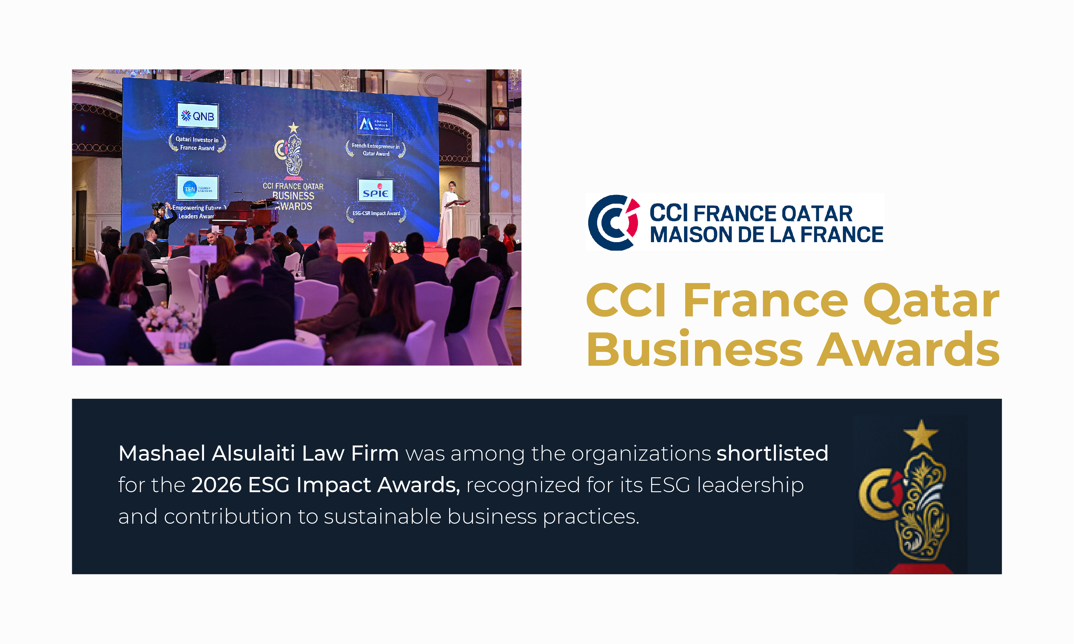  CCI France Qatar Business Awards – ESG Impact Award Sponsorship